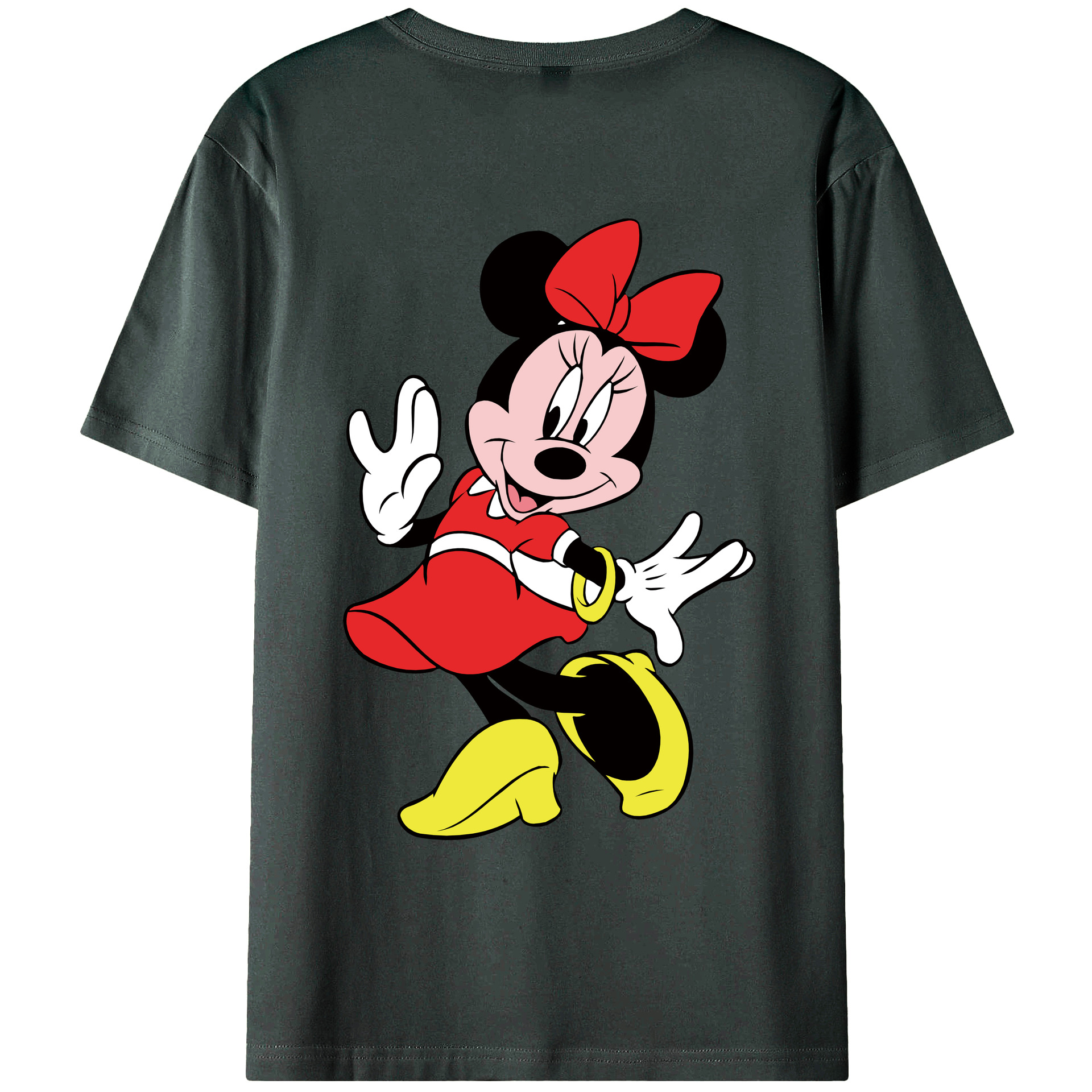 ミッキーマウス Mickey Mouse 綿100％ メンズ半袖Tシャツ（バックプリント） 通気性